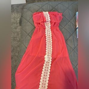 Strapless maxi dress